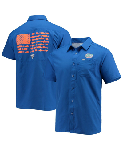 Shop Columbia Men's  Pfg Royal Florida Gators Slack Tide Camp Button-up Shirt