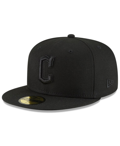 Shop New Era Men's Black, Black Cleveland Guardians 59fifty Fitted Hat