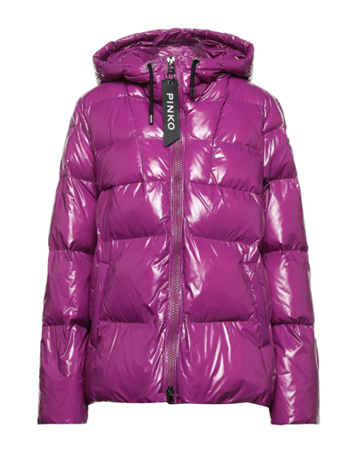 Shop Pinko Woman Down Jacket Mauve Size 4 Polyamide In Purple