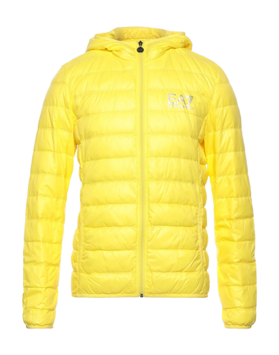 Shop Ea7 Down Jackets In Yellow
