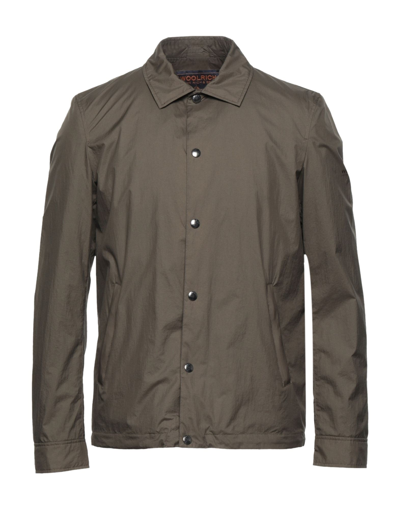 Shop Woolrich Man Jacket Military Green Size M Polyamide