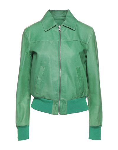 Shop Masterpelle Woman Jacket Green Size 4 Soft Leather
