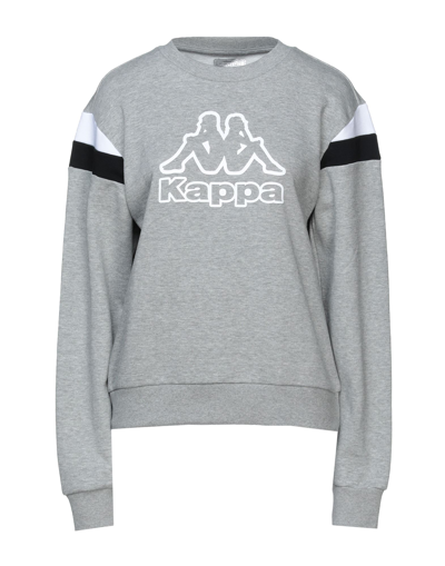 Shop Kappa Woman Sweatshirt Grey Size L Cotton, Polyester