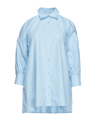 Shop Pinko Woman Shirt Sky Blue Size 8 Cotton