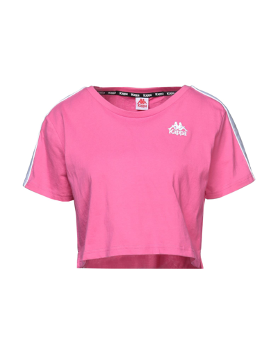 Shop Kappa Woman T-shirt Fuchsia Size Xl Cotton In Pink