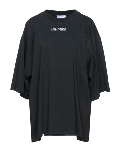 Shop Lourdes New York Woman T-shirt Black Size L Cotton, Elastane