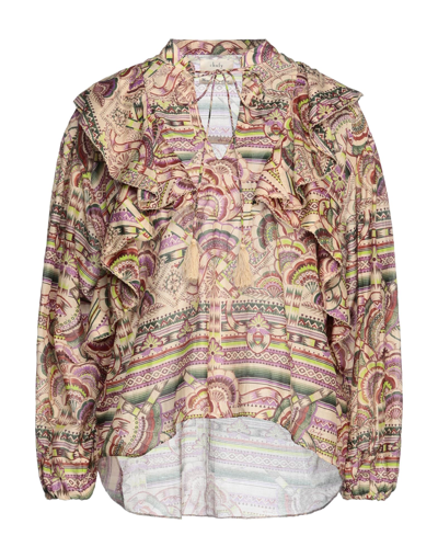 Chufy Nina Printed Cotton And Silk-blend Blouse In Beige
