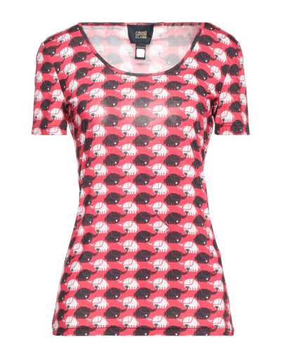 Shop Cavalli Class Woman T-shirt Red Size 2 Polyester, Elastane