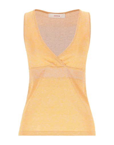 Shop Jucca Woman Top Ocher Size L Viscose, Polyamide, Polyester In Yellow