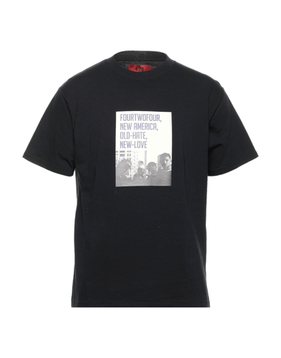 Shop 424 Fourtwofour Man T-shirt Black Size Xl Cotton, Elastane