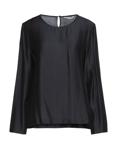 Shop Xacus Woman Top Black Size 16 Viscose, Silk