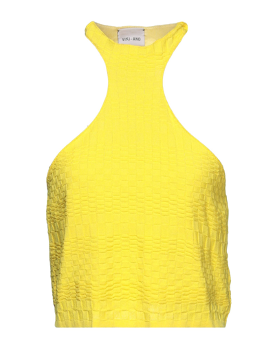 Shop Viki-and Woman Top Yellow Size 8 Viscose, Polyamide