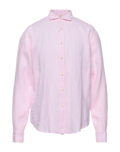 Shop Portofiori Man Shirt Pink Size 17 ½ Linen