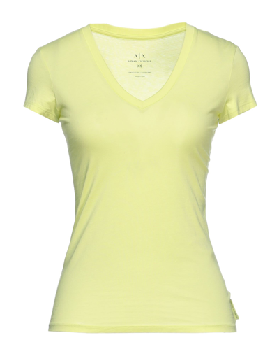 Shop Armani Exchange Woman T-shirt Acid Green Size Xs Cotton