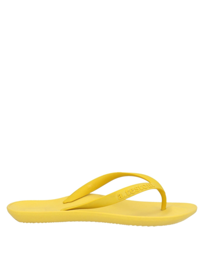 Shop A.testoni A. Testoni Woman Thong Sandal Ocher Size 4-5 Rubber In Yellow