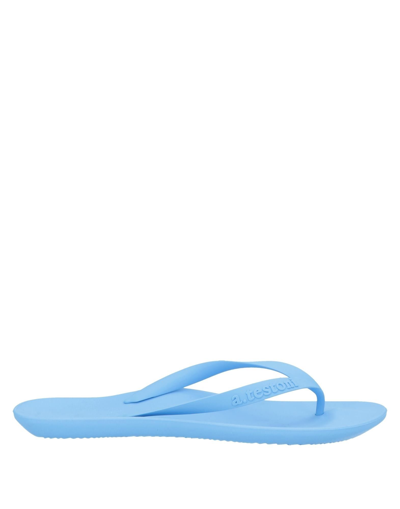 Shop A.testoni A. Testoni Woman Thong Sandal Sky Blue Size 4-5 Rubber