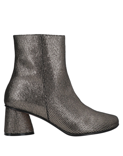 Shop Alysi Woman Ankle Boots Platinum Size 9 Textile Fibers In Grey
