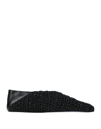 Jil Sander Woman Ballet Flats Black Size 5 Textile Fibers, Soft Leather In Black