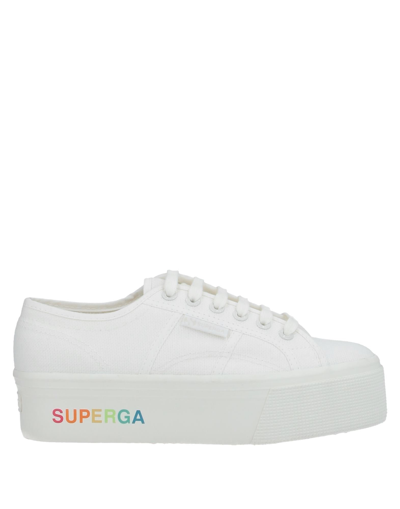 Shop Superga Woman Sneakers White Size 10 Textile Fibers