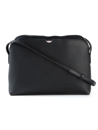 The Row Multi-pouch Leather And Nylon Cross-body Bag In Black