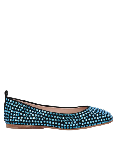Shop Eddy Daniele Woman Ballet Flats Bright Blue Size 7 Soft Leather, Swarovski Crystal