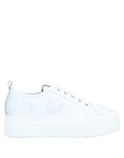 Shop Pollini Woman Sneakers White Size 5 Calfskin