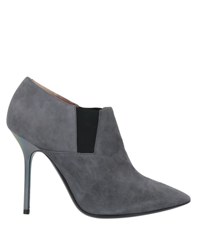 Shop Pollini Woman Ankle Boots Lead Size 7 Polyolefin In Grey