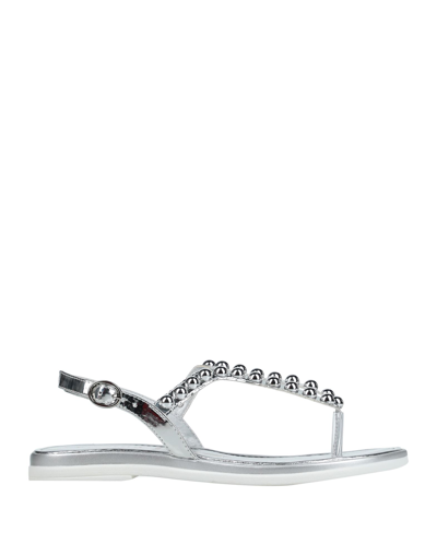 Shop Carlo Pazolini Woman Thong Sandal Silver Size 7 Soft Leather