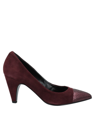 Shop Carlo Pazolini Woman Pumps Burgundy Size 7 Soft Leather In Red