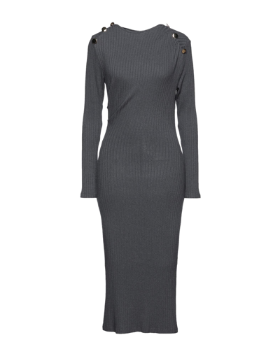 Shop Souvenir Woman Midi Dress Grey Size M Viscose, Polyester, Elastane, Polyamide