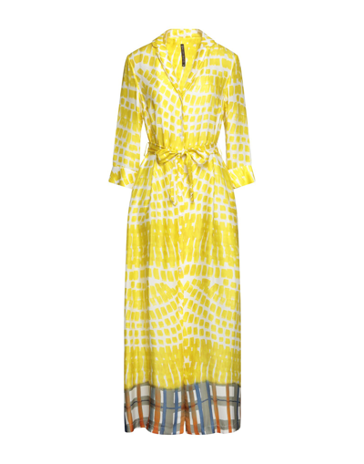 Shop Manila Grace Woman Maxi Dress Yellow Size 2 Viscose