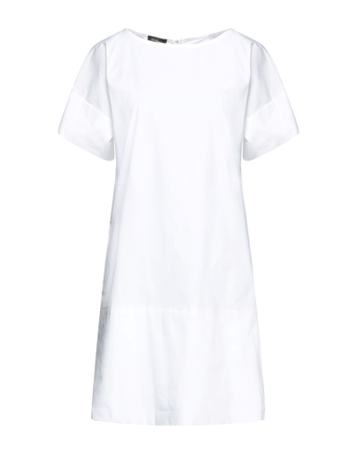 Shop Les Copains Woman Mini Dress White Size 6 Cotton, Elastane