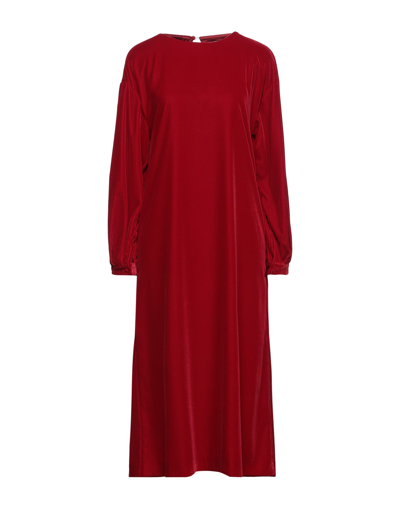 Shop L'autre Chose L' Autre Chose Woman Midi Dress Burgundy Size 6 Polyester In Red