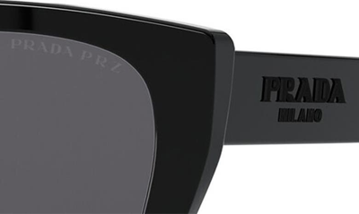 Shop Prada 52mm Butterfly Polarized Sunglasses In Black