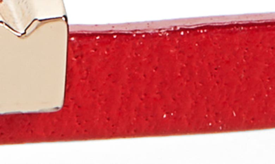 Shop Tory Burch T-logo Single Wrap Bracelet In Tory Gold / Brilliant Red