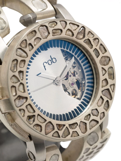 Parts Of Four X Fob Paris #145 Mega Pavé Hyperstrap 46mm In Silber