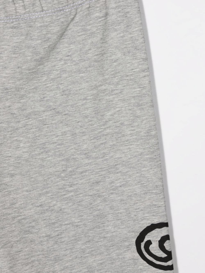 Shop Mm6 Maison Margiela Logo-print Panelled Trousers In Grey