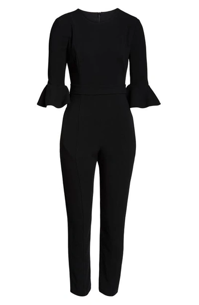 Black Halo Brooklyn Bell-sleeve Cropped Jumpsuit In Black | ModeSens