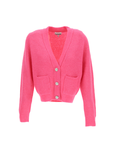 Shop Ganni Knitwear In Shocking Pink