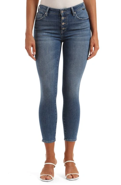 Shop Mavi Jeans Tess High Waist Ankle Skinny Jeans In Light Frayed Hem