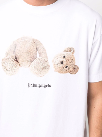 Shop Palm Angels Teddy Bear Logo-print T-shirt In Red