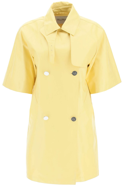 Shop Max Mara Coated Cotton Raincoat In Yellow