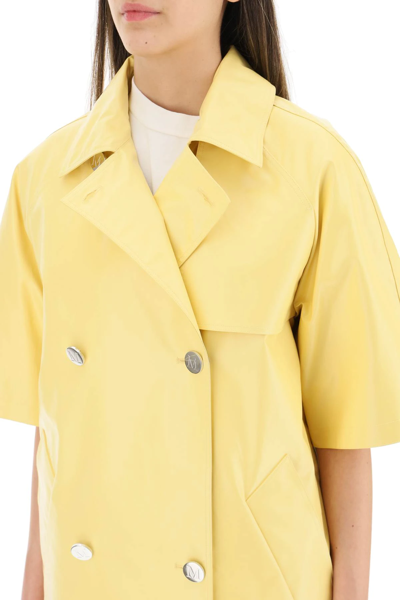 Shop Max Mara Coated Cotton Raincoat In Yellow