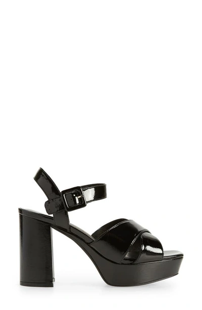 Shop Jeffrey Campbell Amma Platform Slingback Sandal In Black Crinkle Patent