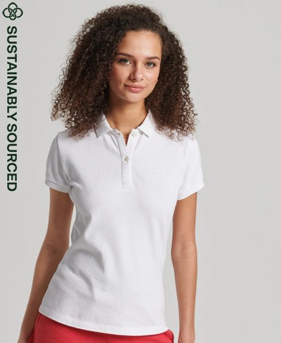 Shop Superdry Women's Organic Cotton Vintage Pique Polo Shirt White