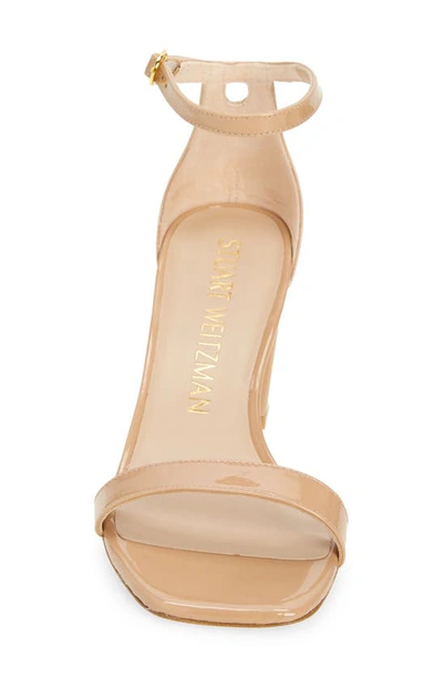 Shop Stuart Weitzman Nudistcurve 75 Block Heel Sandal In Adobe-pat