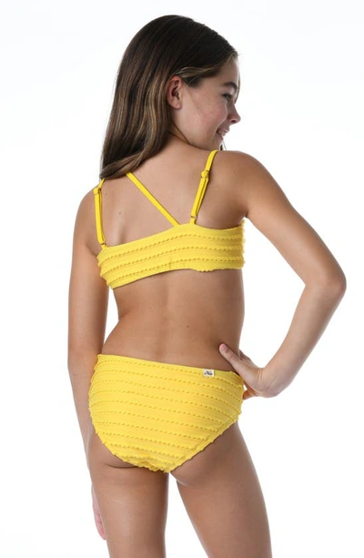 Shop Hobie Kids' Sandollar One-shoulder Two-piece Swimsuit In Sunshine