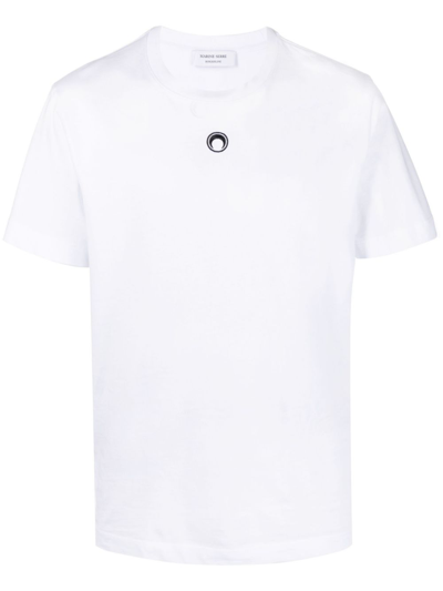 Shop Marine Serre Moon Organic Cotton T-shirt In White