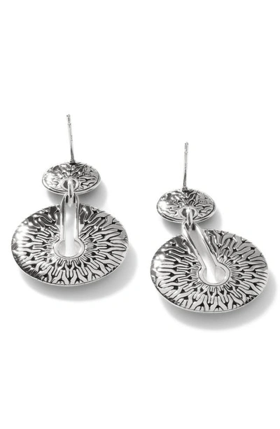 John Hardy Sterling Silver Classic Chain Black Sapphire & Black Spinel Pave Disc Drop Earrings In Black
