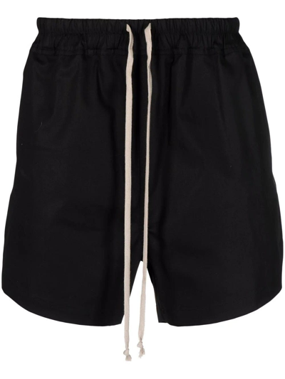 Shop Rick Owens Side Slit Black Shorts In Nero